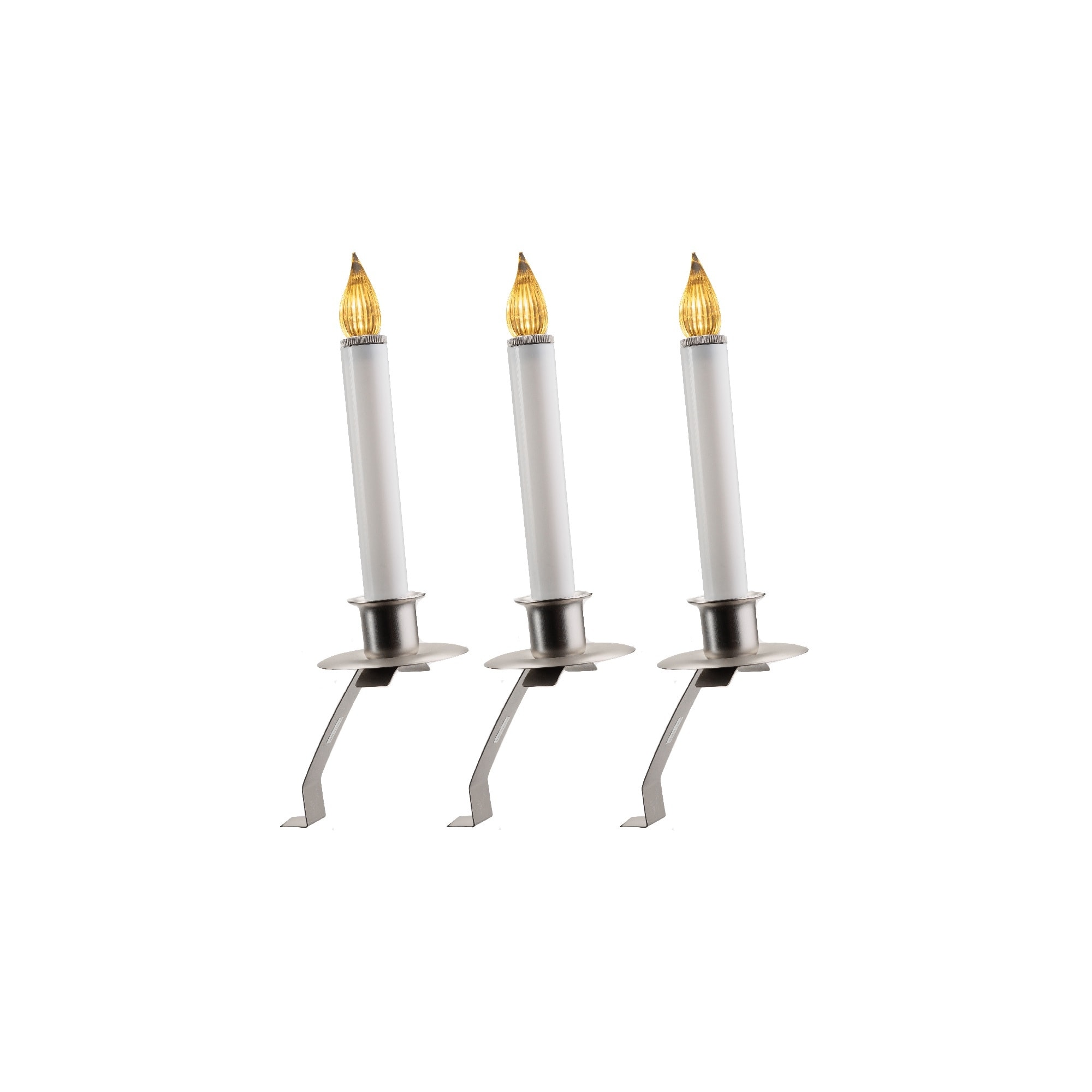 3 Battery Operated Christmas Candle Lamps Cambridge Slant Brackets 12"