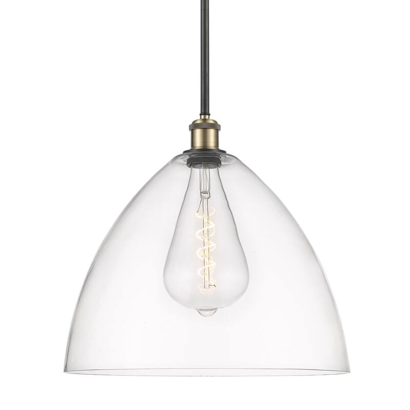 Innovations Lighting 516-1S-17-16 Bristol Pendant Bristol Glass 16" - Black Antique Brass / Clear