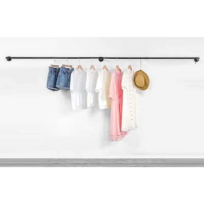 Super Long Industrial Pipe Clothing Rack - 11"D x 72"W x 3.5"H