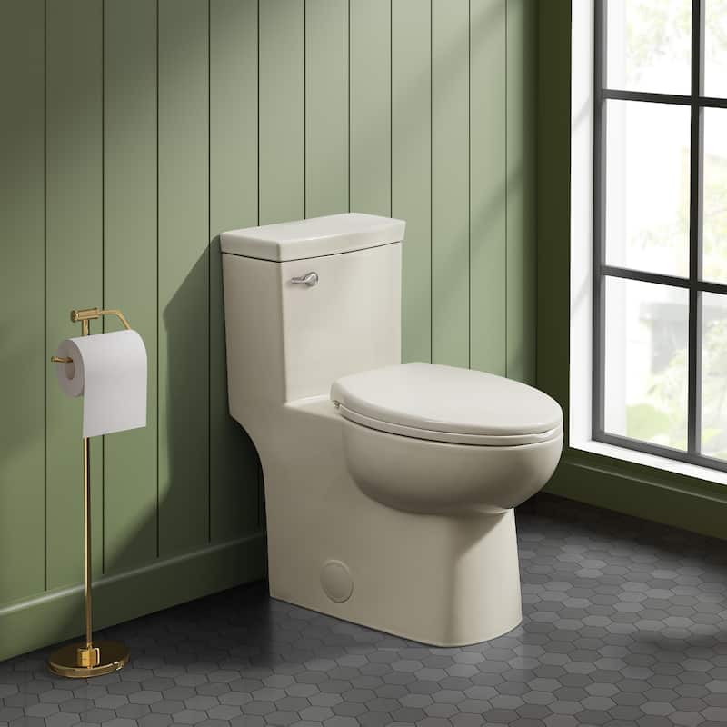 Chaux One Piece Toilet With Front Flush Handle 1.28 Gpf In Bisque - 28.4" x 14.55" 29.5"