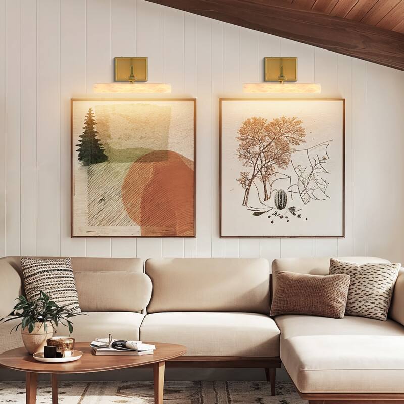 KAYLA 12/20-inch Marble Cylinder Vanity Light-Copper