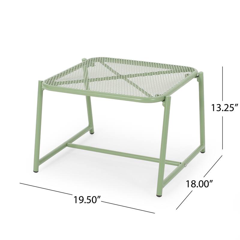 Roomfitters 3 Piece Outdoor Iron Patio Seating Group with Glass Top Side Table
