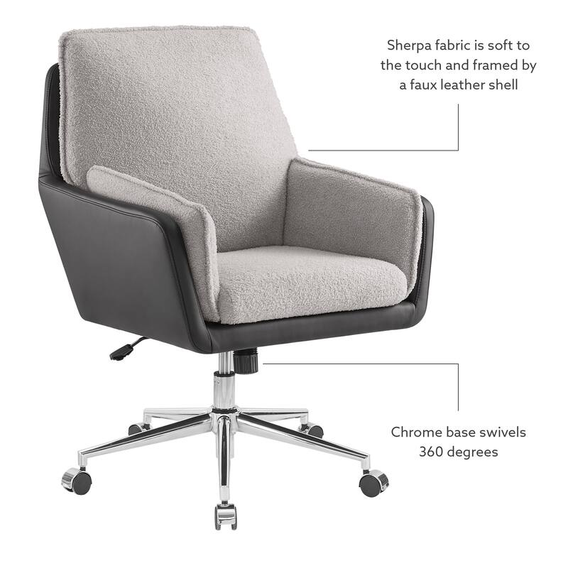 Linon Moffitt Swivel Chair Black Grey