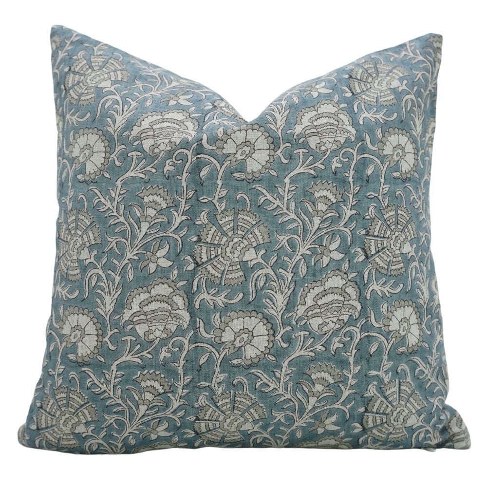 Fabdivine Polka Dots Grey Pure Linen Cushion Cover Soft, 12x20 Inches Handmade Block Print Bedroom or Farmhouse Décor, Shivri