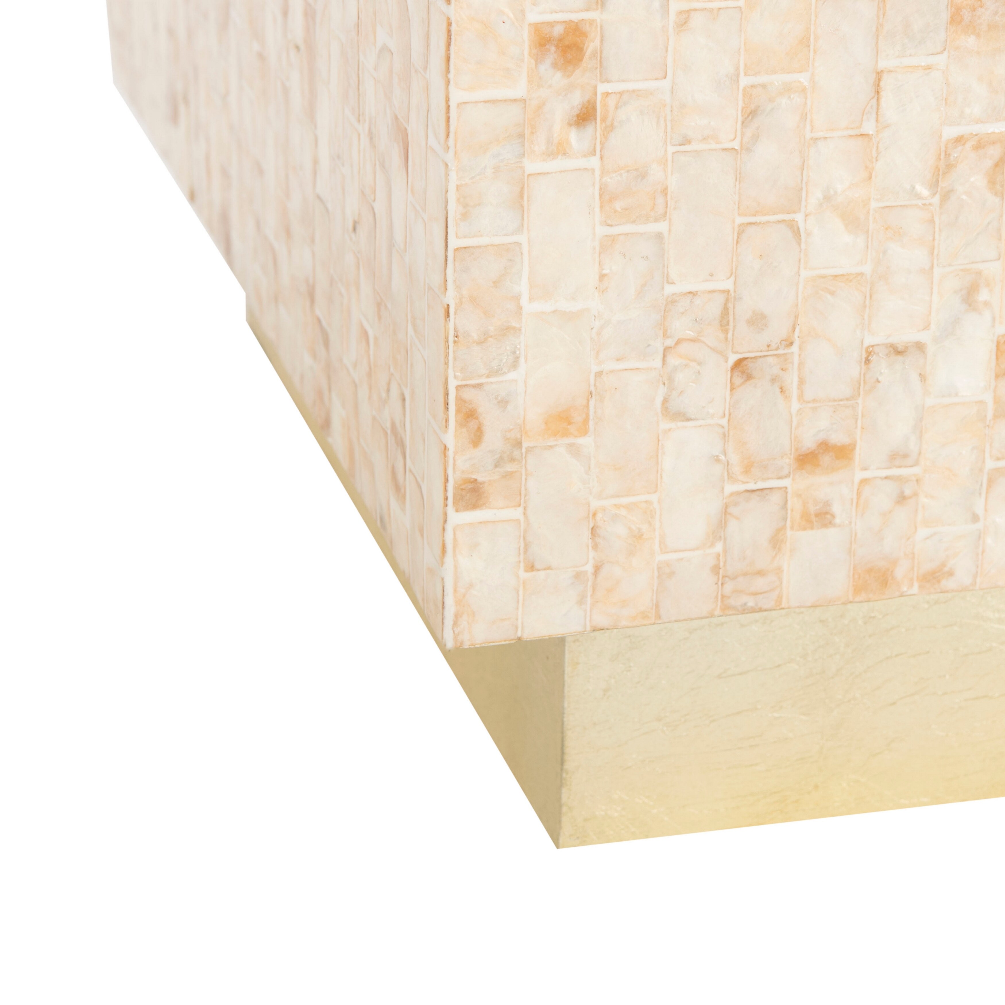 Safavieh Junco Beige Gold Rectangular Mosaic Side Table 14 2 X 14 2 X 18 9 Overstock 21185433