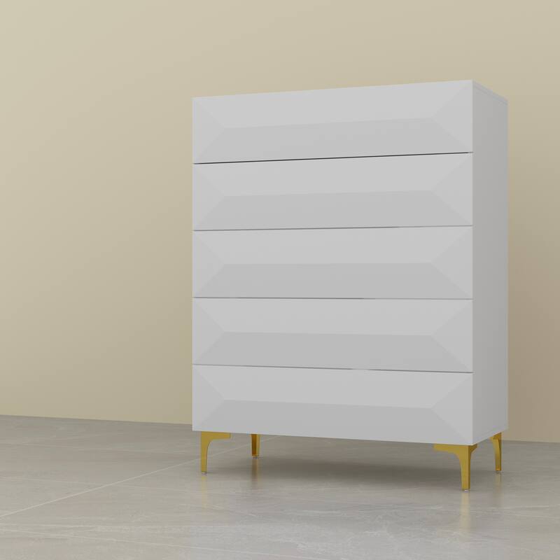 31.5"W Accent Cabinet Chest of Drawers Bedroom Highboy with a Twist - 31.5"x41.3"