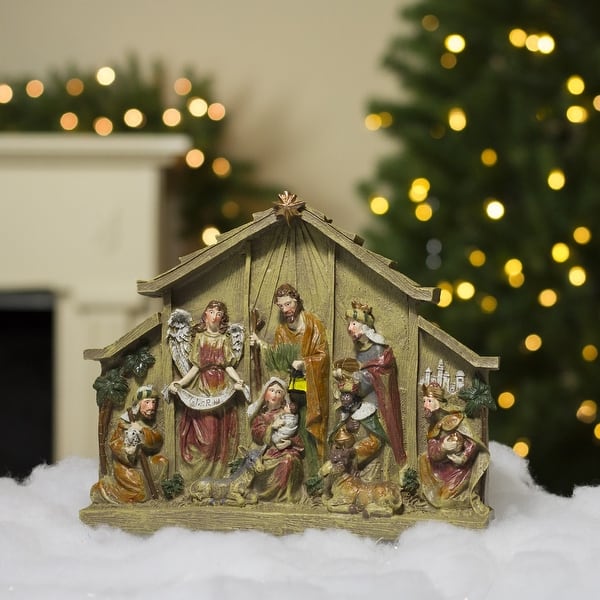 9 75 Tabletop Nativity Scene Christmas Figure Decoration N A Overstock 29879028