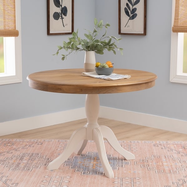 slide 2 of 17, Josie Round Solid Wood Pedestal Table