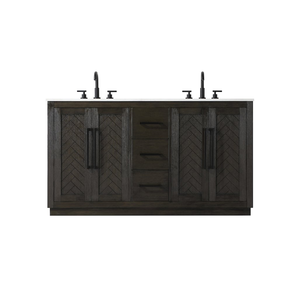 Elegant Lighting VF29060D Chase 60" Free Standing Double Basin Vanity