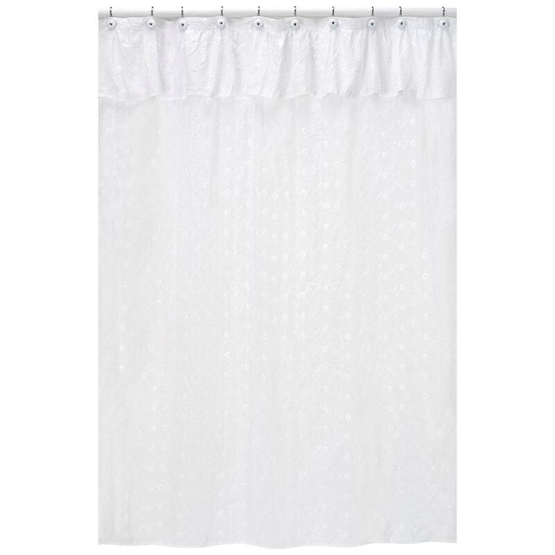 Sweet Jojo Designs White Eyelet Shower Curtain