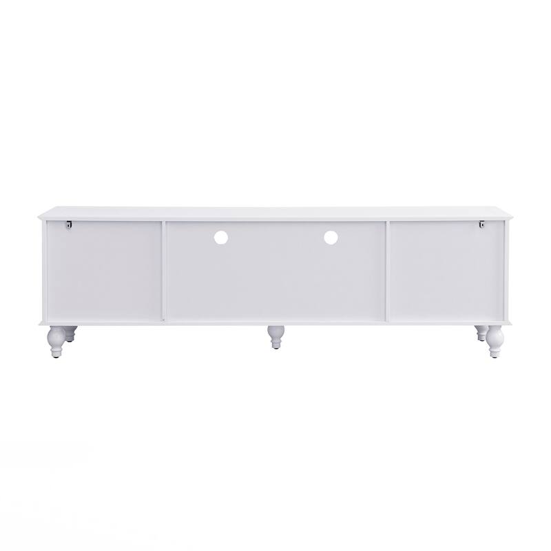Modern TV Stand for TVs up to 80 Inches, Entertainment Center with Open Compartment, TV Storage Cabinet with 2 Drawers