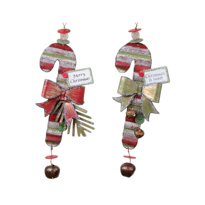 Christmas Candy Cane Ornament, Set of 2