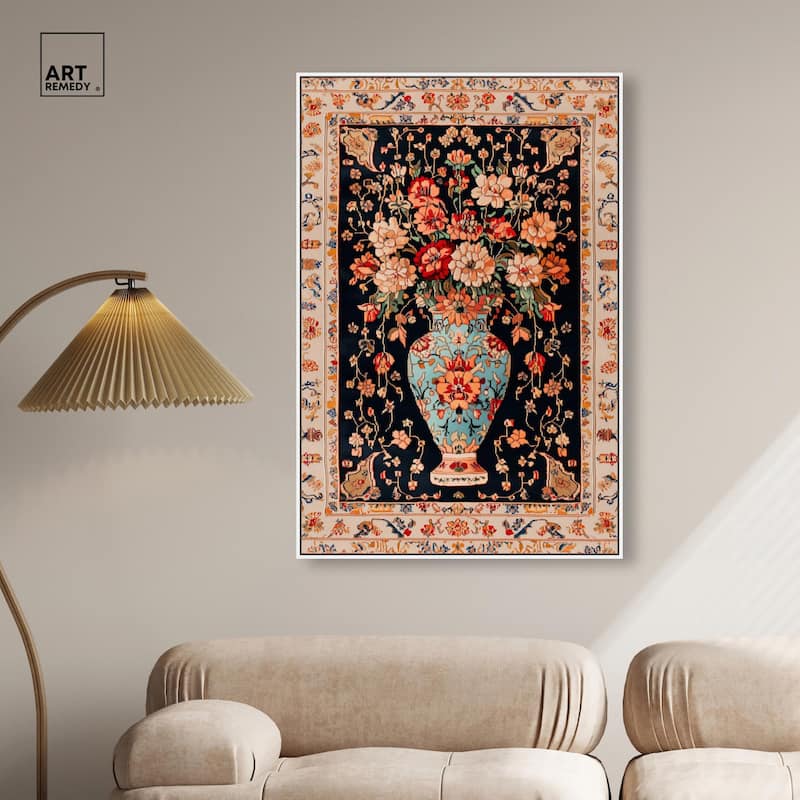 Persian Vase and Flowers II Canvas by Art Remedy