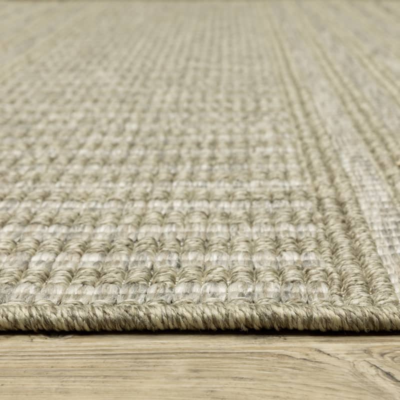 Vista Home Tangelo Woven Stripe Tan/Brown Ultimate Performance Rug.