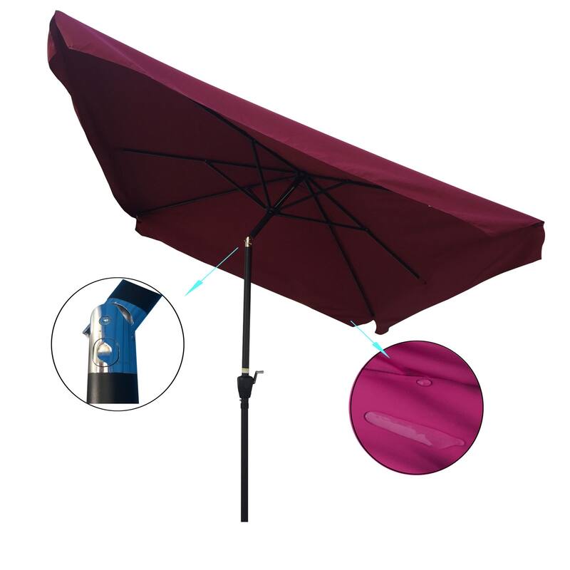 Clihome 10 x 6.5 ft Rectangular Patio Umbrella Outdoor