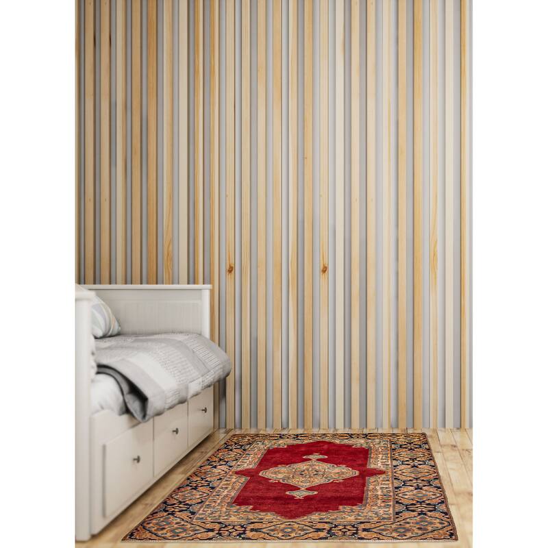 ECARPETGALLERY Hand-knotted Andelz Red Wool Rug - 2'10 x 4'8