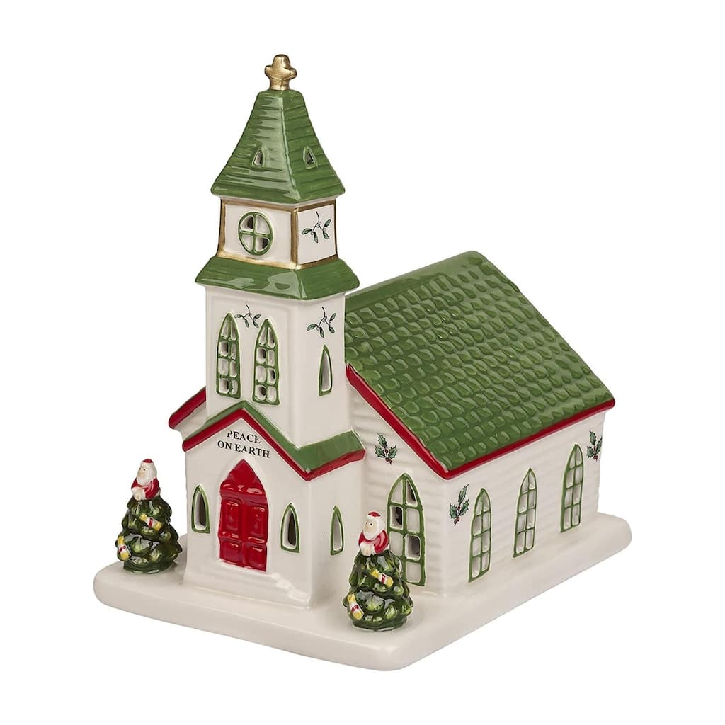 Spode Christmas Tree Village Church - 5.75" L x 5" W x 6.5" H