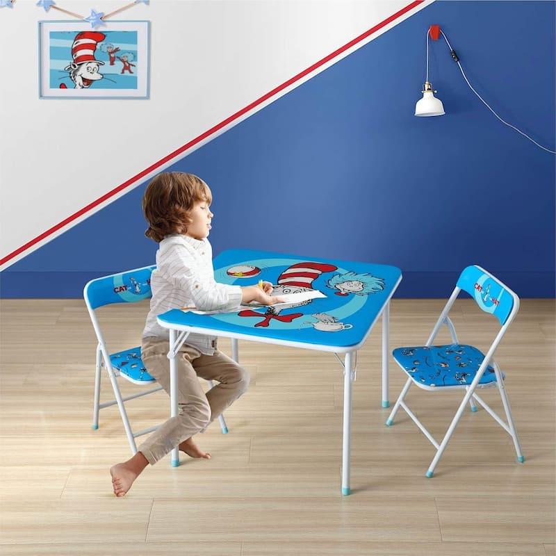 Dr Seuss 3 Piece Kids Activity Table and Chair Set
