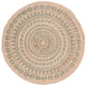 SAFAVIEH Handmade Natural Fiber Valentien Casual Jute Rug - 5' x 5' Round - Aqua/Natural