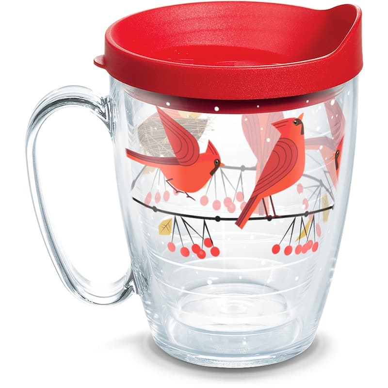 Tervis Festive Christmas Holiday Season Cardinals Made in USA Double Walled Insulated Travel Tumbler, Classic - 16oz Mug - 16oz Mug