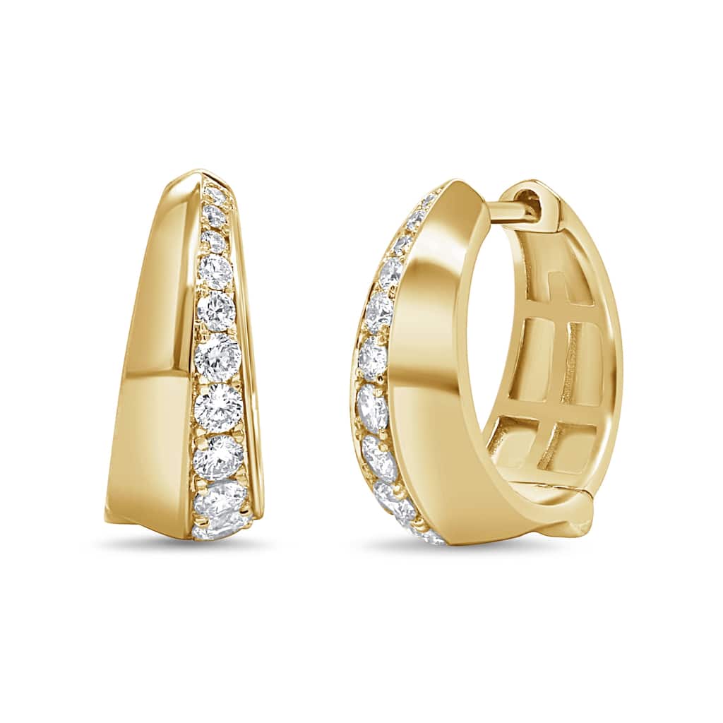Joelle Collection 14K Yellow Gold Diamond Huggie Earrings