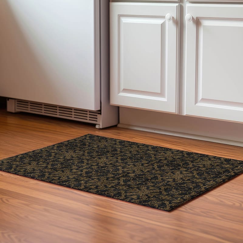 Premium Washable Super Soft Dark Traditional Mayfield Rug - Brown - 1' 8" x 2' 6"