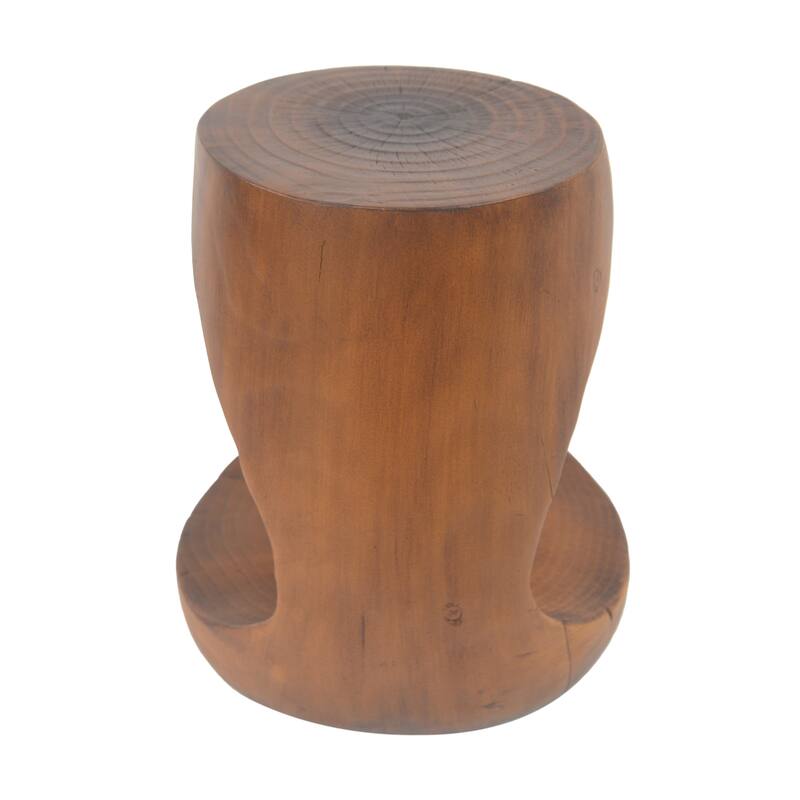 Hollow Round Table-Shape Side Table,Wood-Like Texture