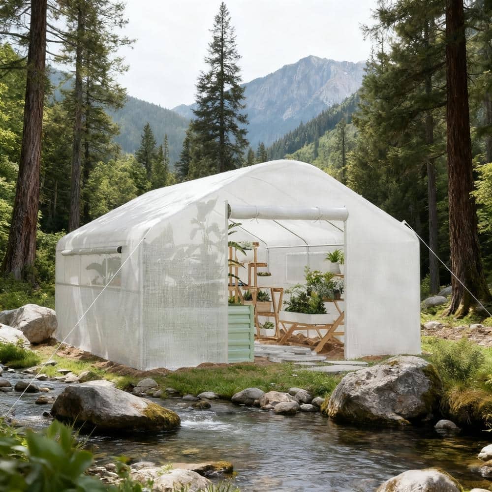 GDFStudio - Walk-In Hoop Greenhouse with Galvanized Steel Frame