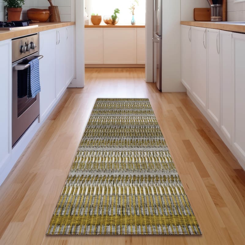 Premium Washable Super Soft Modern Stripe Mayfield Rug - Coffee - 2' 3" x 7' 6" - Runner