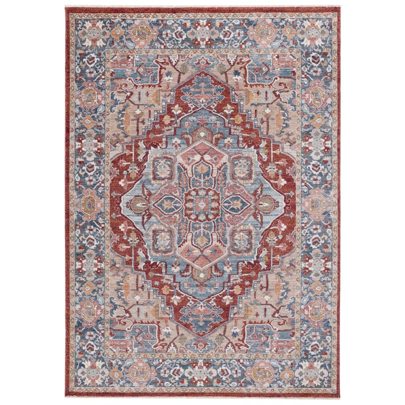 Lauren Ralph Lauren Bruna Traditional Rug - 6' x 9'2" - Navy/Red Ivory