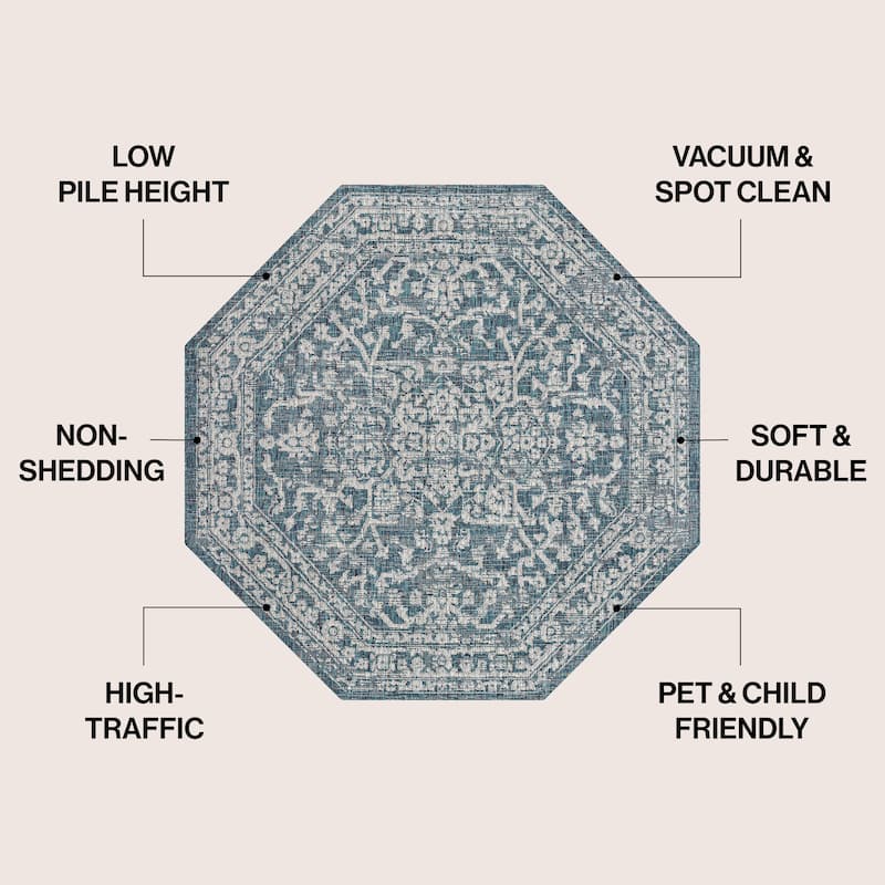 JONATHAN Y Medallion Textured Weave Indoor/Outdoor Area Rug