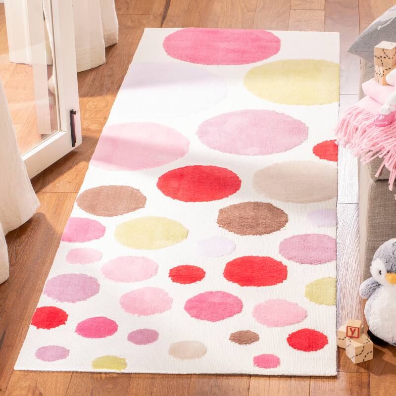 SAFAVIEH Kids Liseli Cotton Rug - 2'3" x 7' Runner - Ivory/Multi - Runner