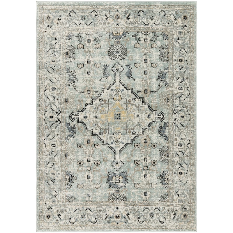 Nourison Washable Decor Indoor only Machine Washable Persian Area Rug - Blue/Taupe - 7' 10" x 10' - Rectangle