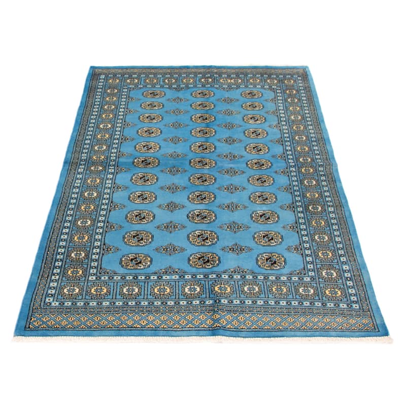 Finest Peshawar Bokhara Blue Rug 5'0" x 7'9" - 5'0 x 7'9