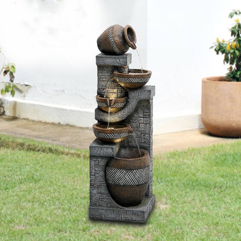 Garden Water Fountain, Resin Fountain for Home Garden Decor