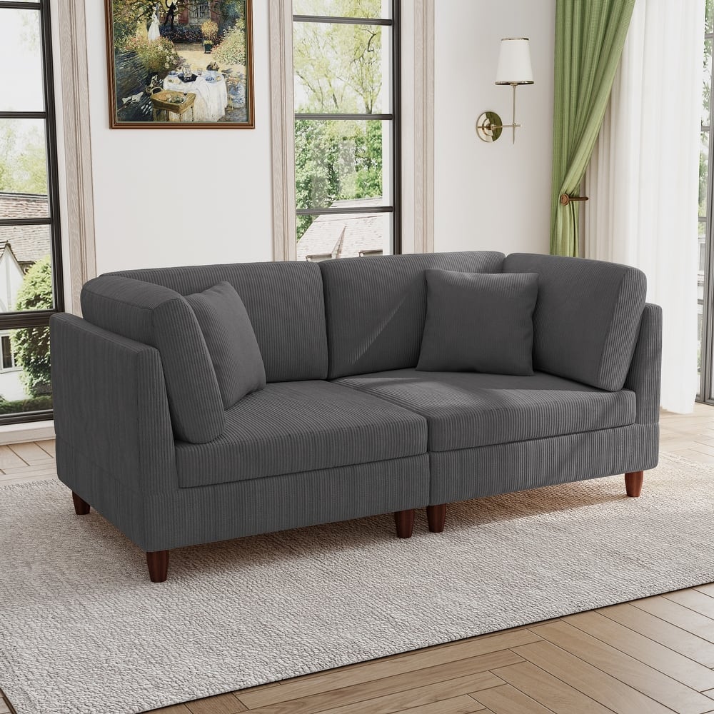 Modern Oversized Modular Corduroy Sectional Sofa Set