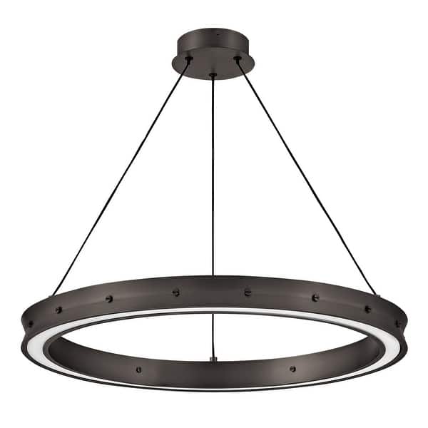 slide 2 of 9, Fredrick Ramond FR41475 Althea 26" Wide LED Ring Chandelier Satin Black