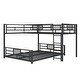 preview thumbnail 13 of 12, Metal Twin over Full Size Bed Frame, L-shaped Bunk Bed with Full Length Guardrail and Ladder for Children, Boys and Girls