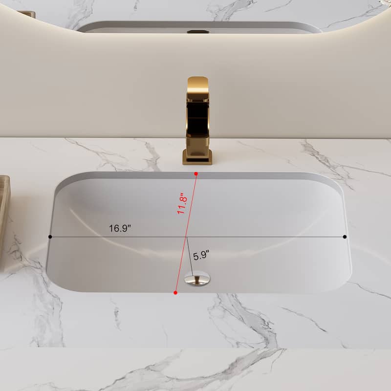 35.4" Farmhouse Bathroom Vanity with Sintered Stone Top, Undermount Sink, 4 Soft-Close Drawers, Free-Standing or Wall Mounted