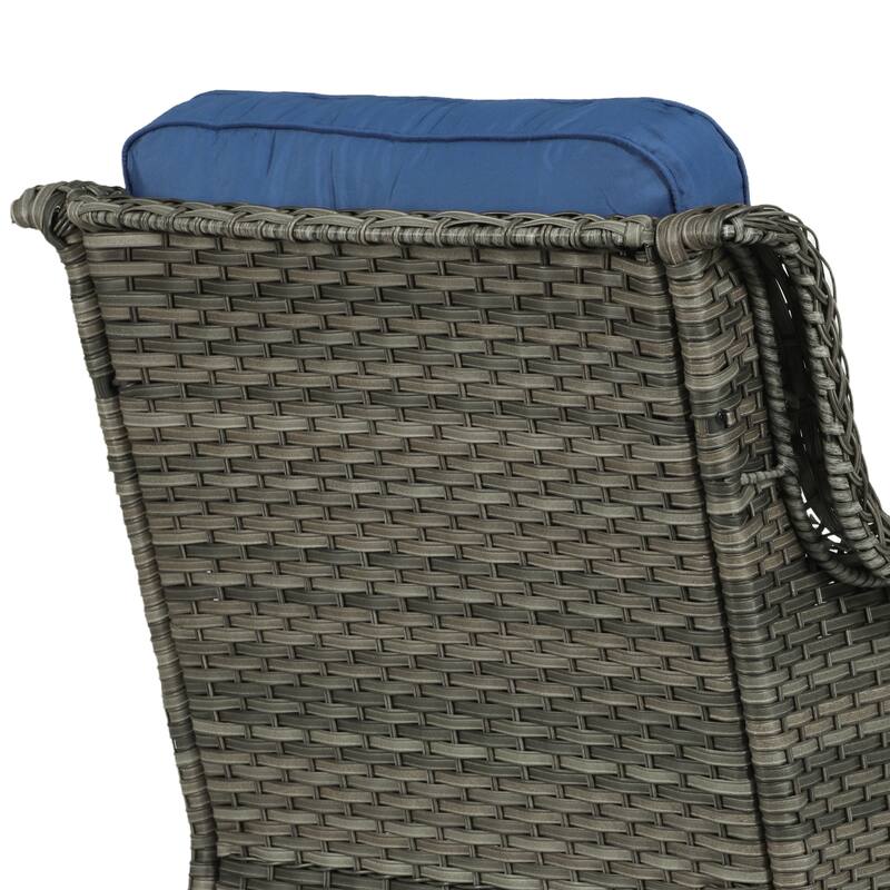 Outdoor Rattan Wicker Swivel Lounge Chair Cushioned Patio Rocker