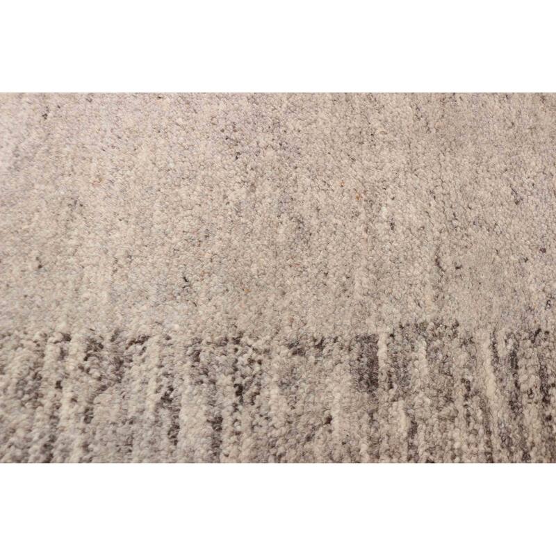 ECARPETGALLERY Hand-knotted Tangier Light Grey Wool Rug - 5'3 x 7'3