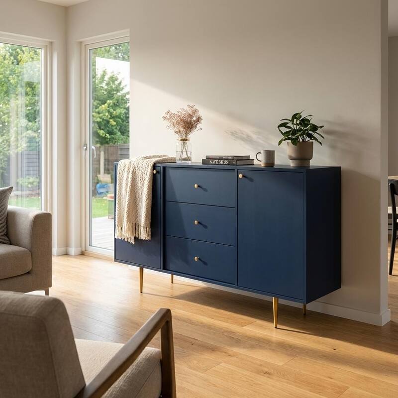 Meble Furniture Rose 03 63" Modern Sideboard Buffet - Matte Finish, European Made Contemporary Credenza Cabinet