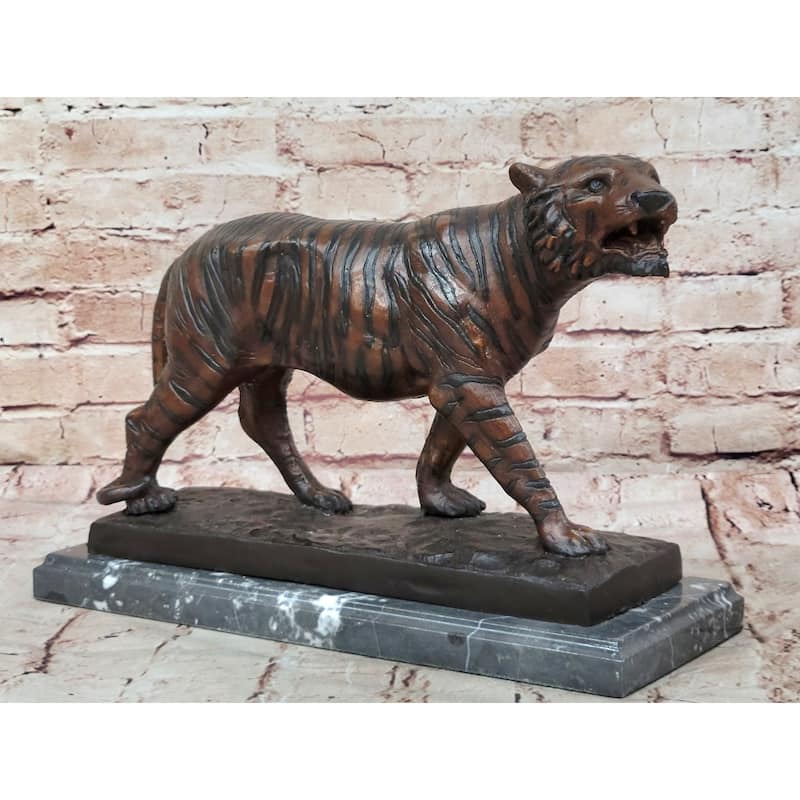 Bronze Tiger Sculpture – Fierce Wildlife Statue Numbered Art