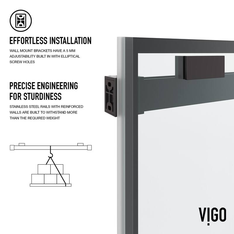 VIGO Houston Frameless Sliding Door