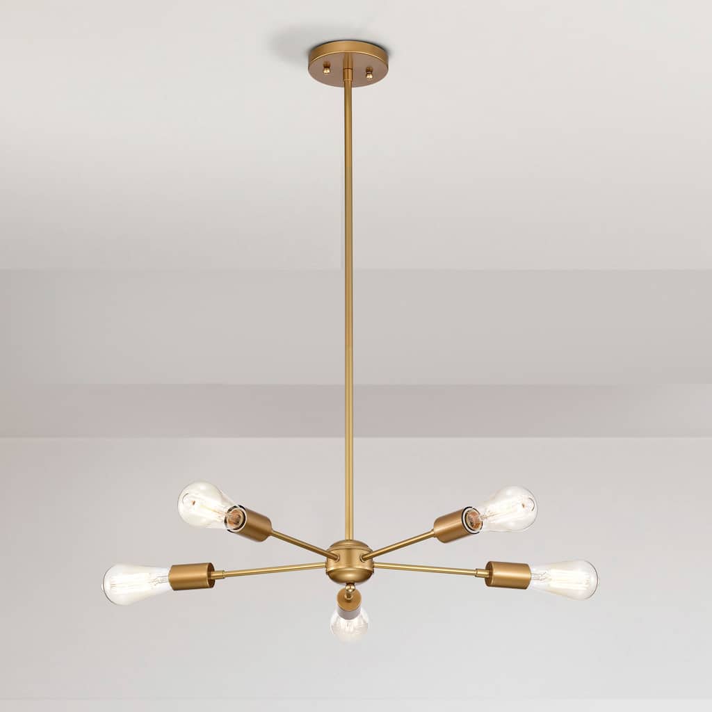 Chandelier Linear Matte Gold 5-Light