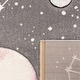 preview thumbnail 4 of 8, Space Rug for Kids Colorful Galaxy with Planets and Stars in Grey