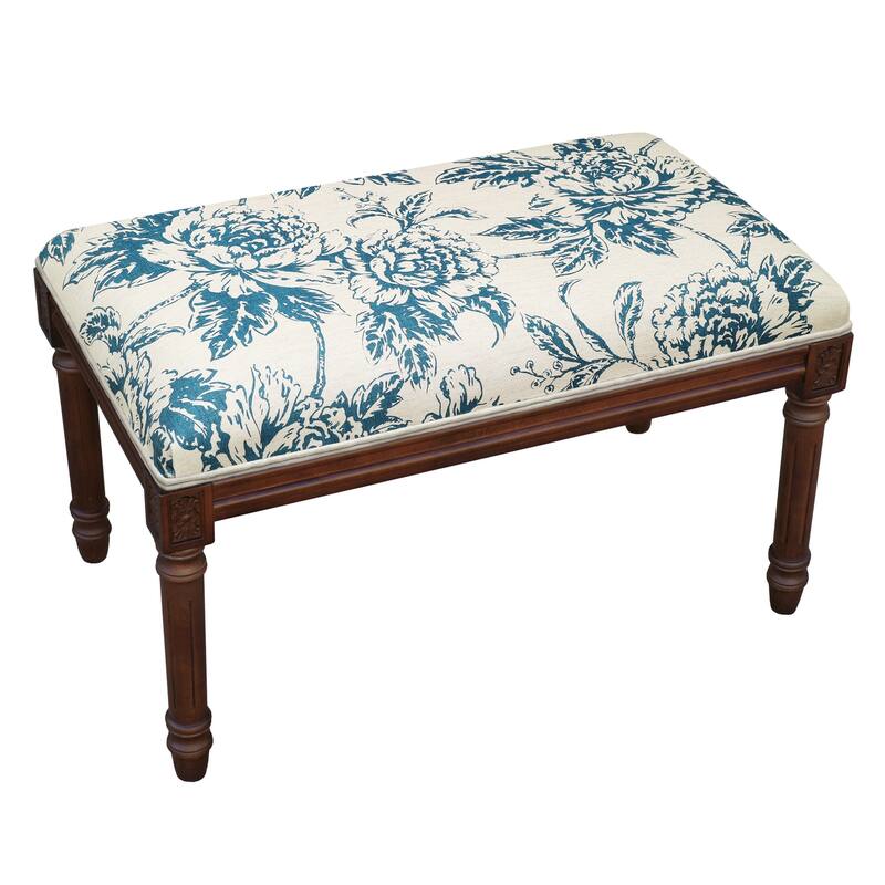 Navy Penoy Bench with Wood Stain Finish