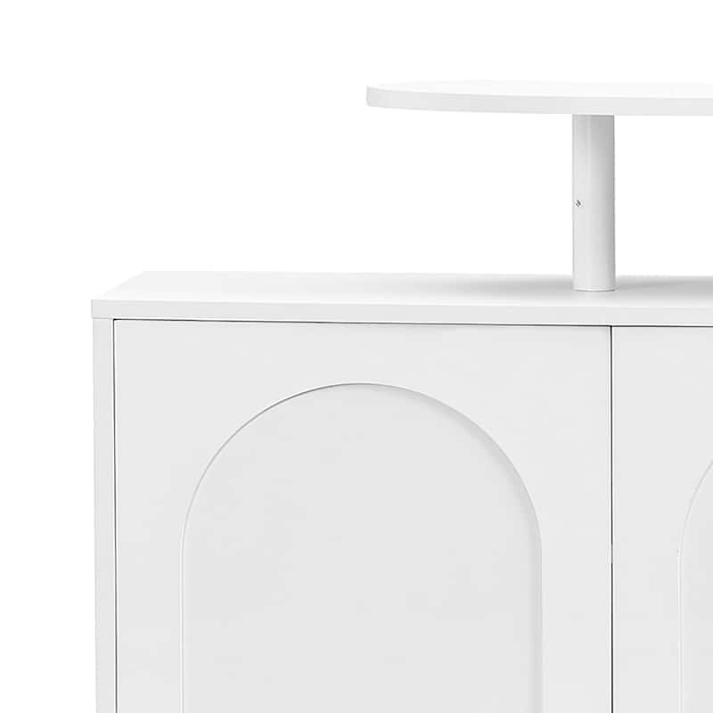 Modern Entryway Wood Shoe Organizer Storage Cabinet with 2 Cabinets and a Drawer