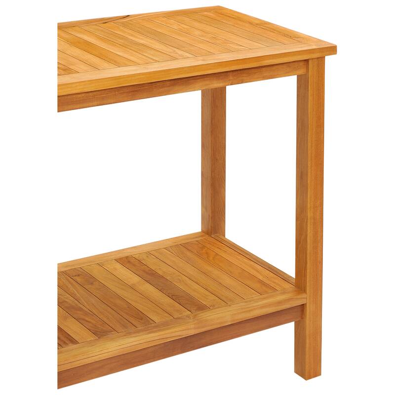 Chic Teak Santa Barbara Outdoor Teak Wood Patio Serving Table