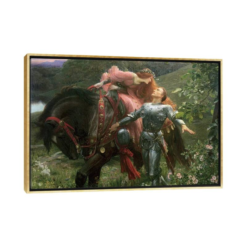 iCanvas "La Belle Dame Sans Merci, exh.1902 " by Sir Frank Dicksee Framed Canvas Print - Gold - 18x26